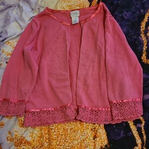 Talbots Girls Pink Cardigan size 10